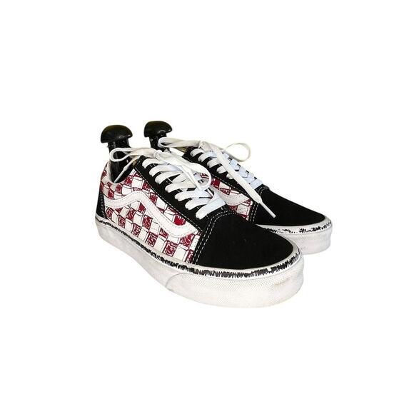 ***SOLD*** Vans Old Skool Low Sketch Red Checkered Shoes Womens 7 - Picture 3 of 6
